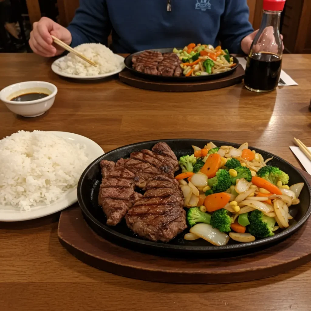 hibachi steak recipe bite with steam